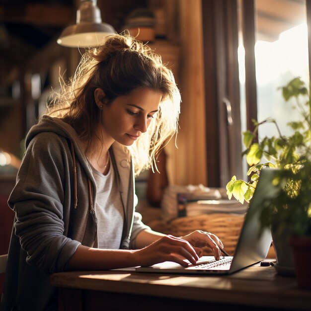 Mulheres empoderadas que trabalham com computadores que inspiram imagens