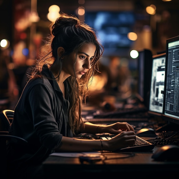 Mulheres empoderadas que trabalham com computadores que inspiram imagens