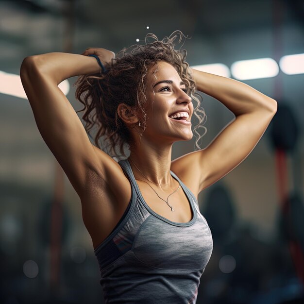 Mulheres felizes momento depois de fitness