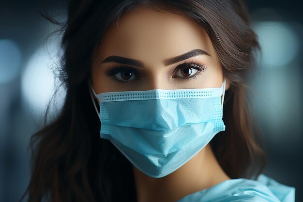 Foto mulheres médicas mascaradas em close-up