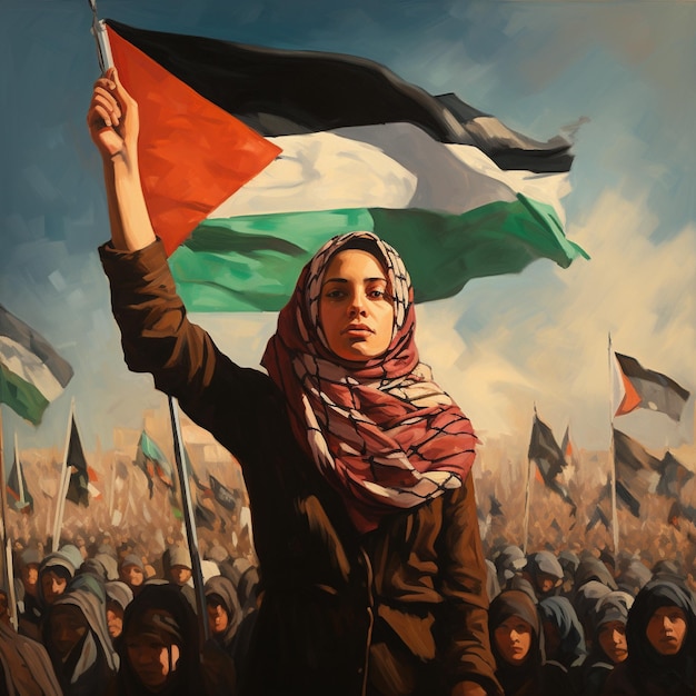 Foto mulheres palestinas protesto pela liberdade