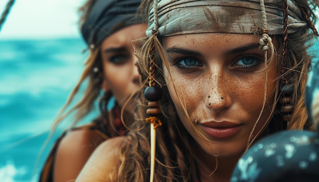 Mulheres piratas no oceano