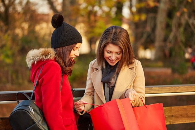 Mulheres, shopping, saco