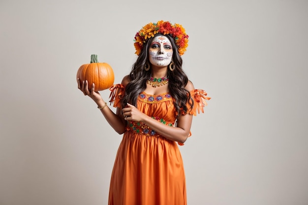 mulheres vestindo fantasia mexicana para o Halloween