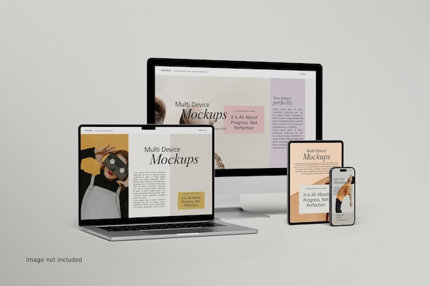 Multi-Device-Mockup-Anzeige für die Webseitenpräsentation