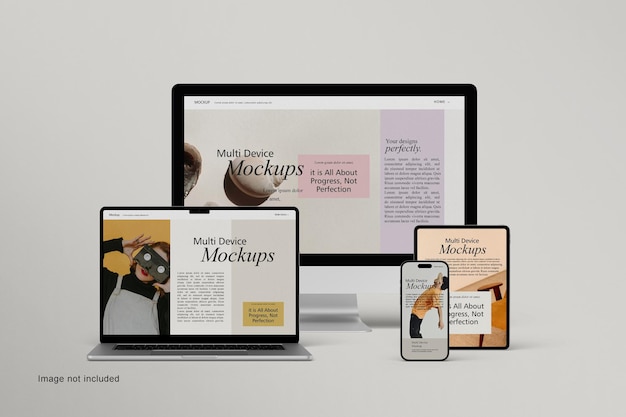 Multi-Device-Mockups für Website- und App-Präsentation