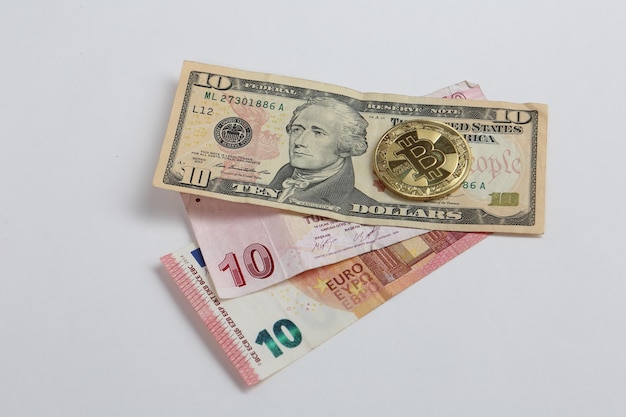 Multi Euro Dolar efectivo y moneda Diferentes tipos de billetes de nueva generación bitcoin lira turca