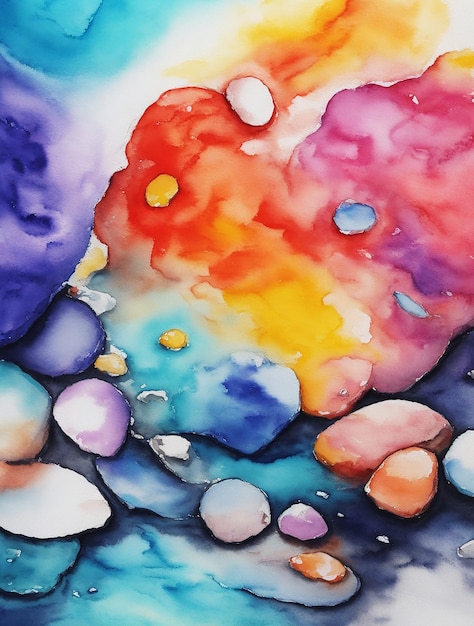 multicolor criativo abstrato incrível pedras do paraíso pintura de fundo em papel HD imagem aquarela