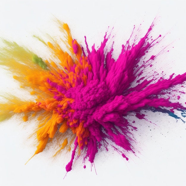 multicolor holi pintura color polvo festival explosión ráfaga aislado blanco fondo industrial