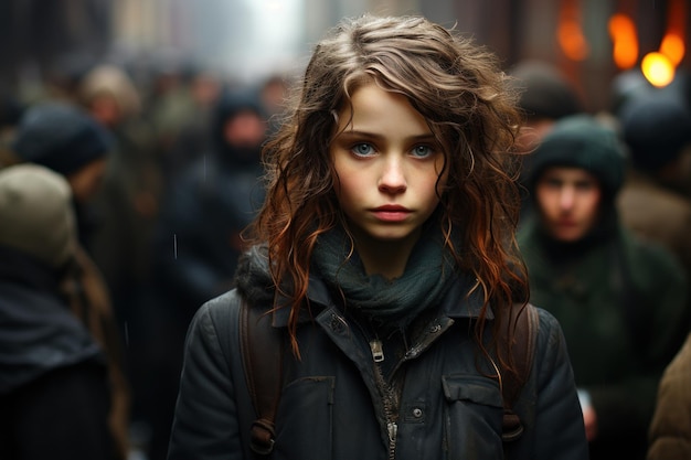 multidão de adolescentes na rua