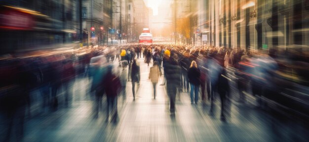 Multidão dinâmica em movimento IA gerativa