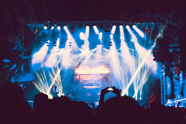 Multidão em um concerto de música