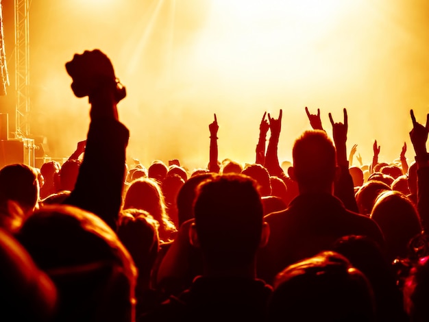 Multidão em um concerto de música