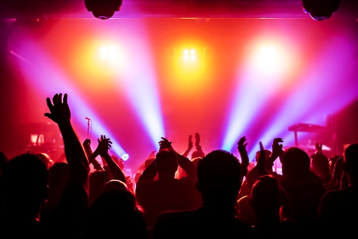 Foto multidão em um concerto de música