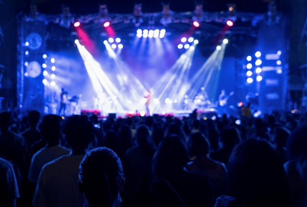Multidão em um concerto de música