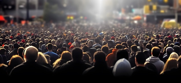 Multidão na cidade Conceito do dia mundial da população AI gerado