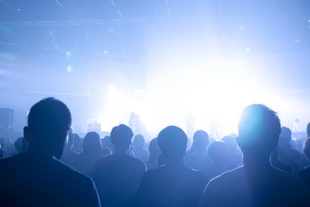 Multidões de concerto de música iluminadas