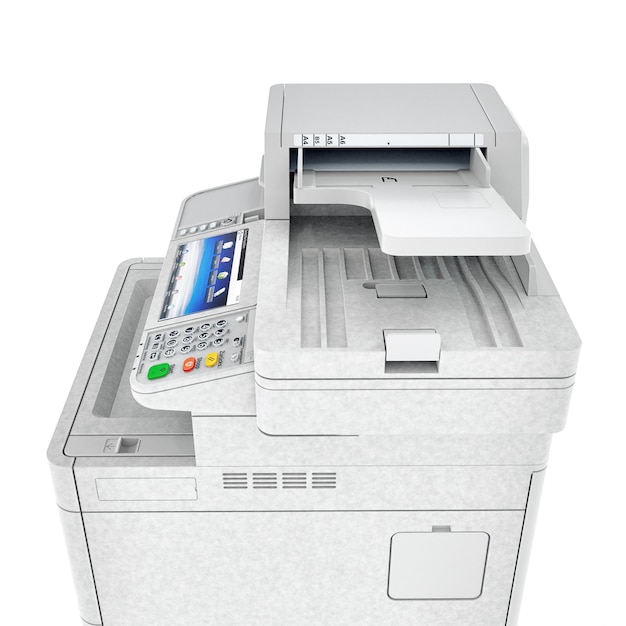 Multifunktionsdrucker-Scanner Isoliert Office Professional Technology 3D-Darstellung