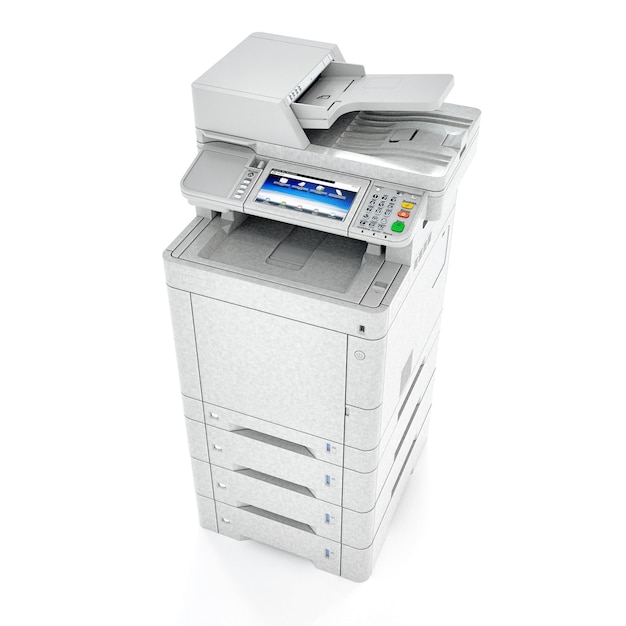 Multifunktionsdrucker-Scanner Isoliert Office Professional Technology 3D-Darstellung