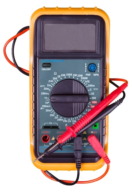 Foto multímetro eletrônico com cabos - isolados