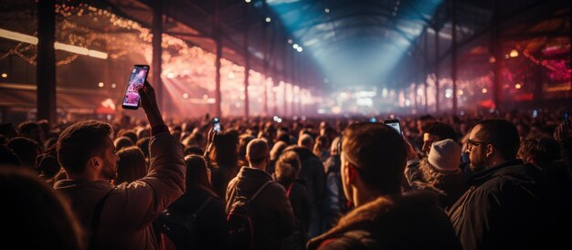 Foto multitud en el concierto gente en el festival de música concierto en vivo