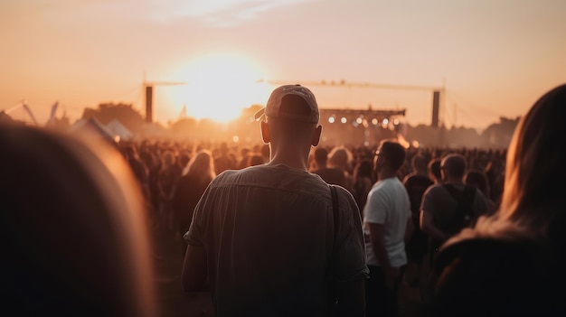 Multitud en concierto Ilustración AI Generativo