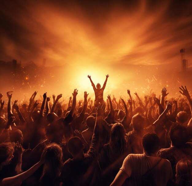 Multitud de conciertos con las manos levantadas