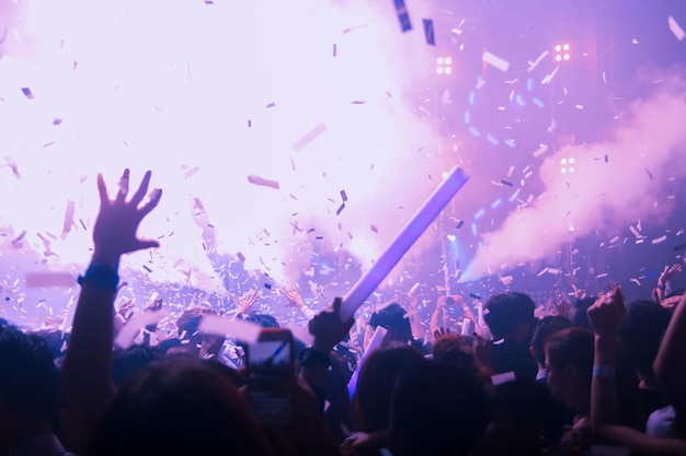Una multitud disfrutando de un concierto de música