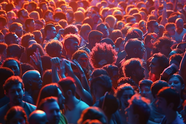 Foto una multitud entusiasta en un festival de música