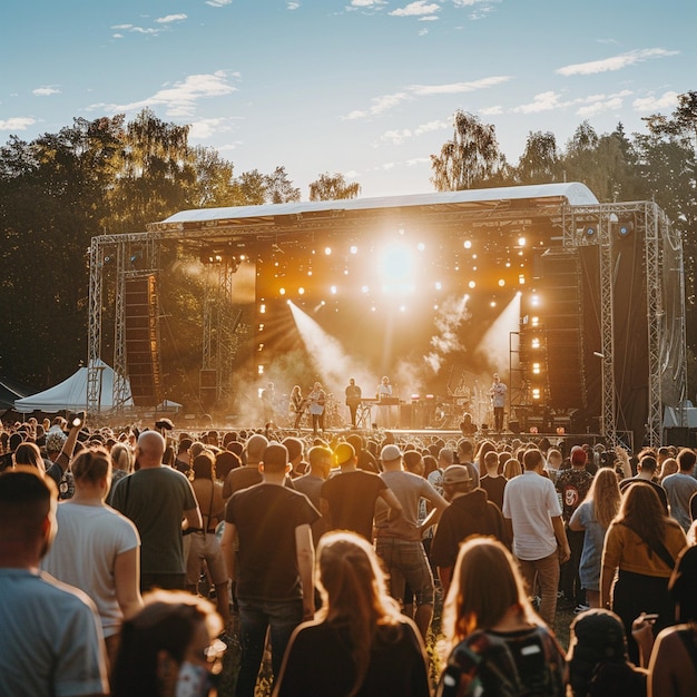 La multitud del Festival de Música de Verano se reúne alrededor del escenario