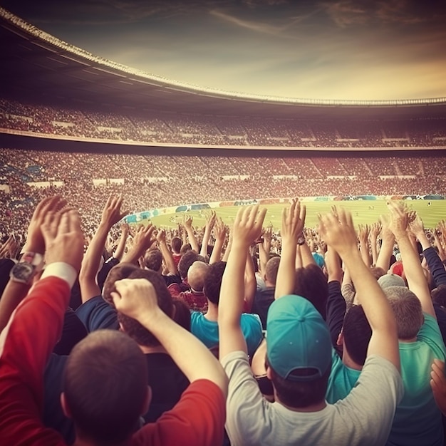 Una multitud de personas en un estadio.