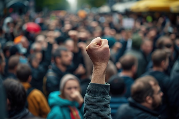 Una multitud de personas de pie juntas