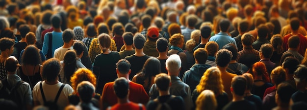 Multitud de personas de pie en una multitud en un evento al aire libre