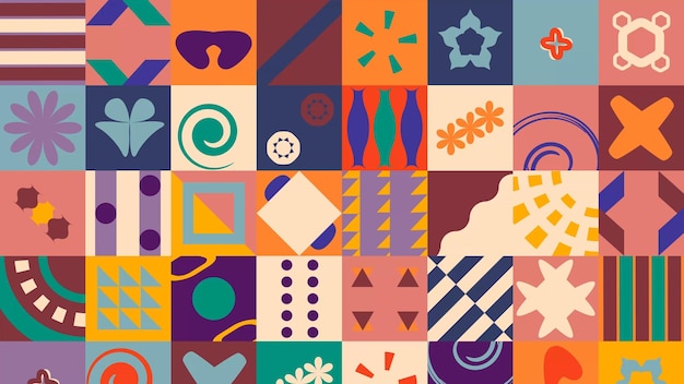 Multivid farbiges nahtloses Muster aus Flecken mit geometrischem Hintergrund hochwertiges Foto
