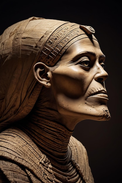 Múmia egípcia faraó ilustração esqueleto crânio