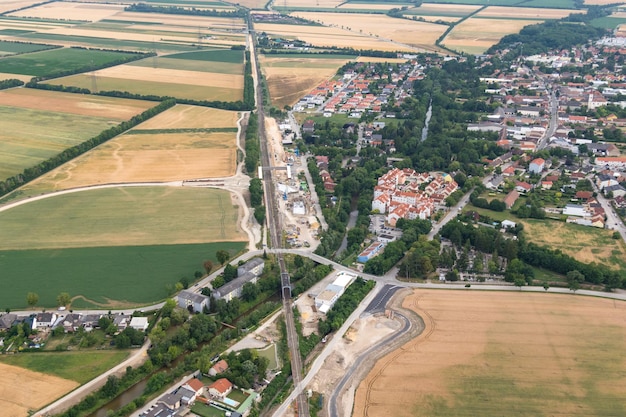 Munchendorf Áustria Muenchendorf ferroviária estação ferroviária edifícios vista aérea fotografia