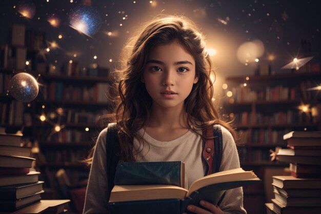 El mundo de los adolescentes con libros y sueños