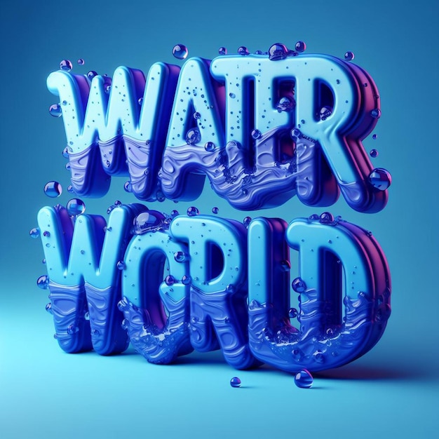 un mundo de agua azul con la palabra agua en el medio