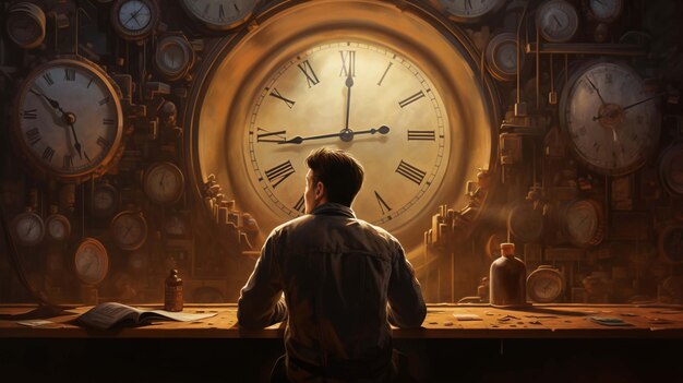 El mundo de las aventuras del steampunk El científico steampunk