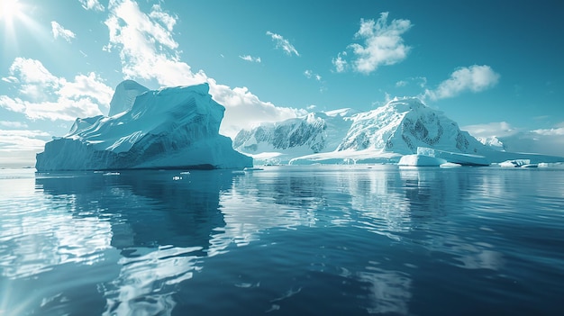 un mundo cambiante dramático derretimiento del hielo ártico causado por el calentamiento global foto de stock