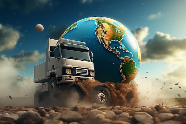 El mundo del camión y el globo casi es un concepto