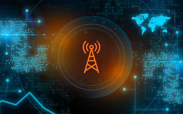 Un mundo conectado de forma inalámbrica Tecnología cibernética