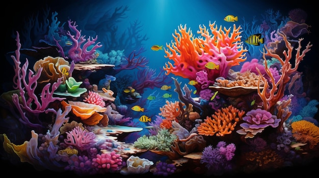 mundo dos peixes debaixo d'água brilhante