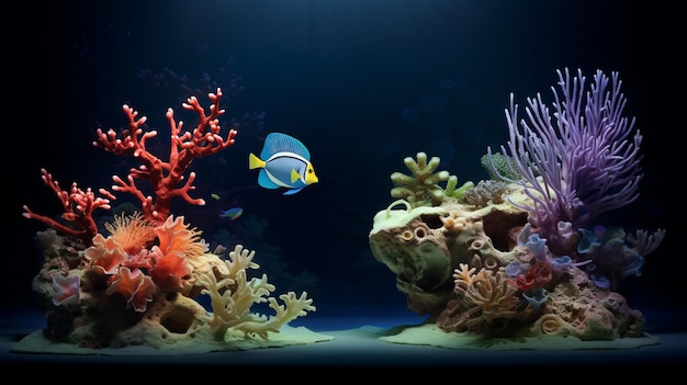 mundo dos peixes debaixo d'água brilhante