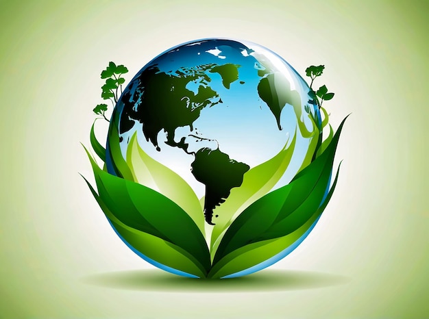 mundo ecológico y el concepto del Día de la Tierra globo de vidrio salvar el planeta