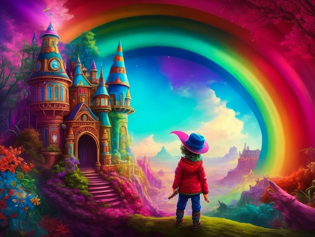 Un mundo de ensueño infantil Techni color de fantasía.