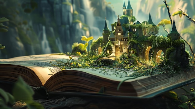 El mundo de la fantasía dentro del libro de cuentos de hadas