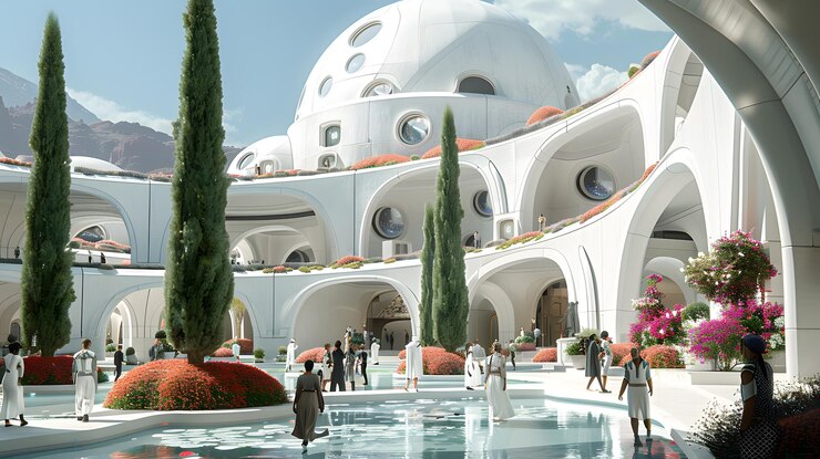 Un mundo de fantasía una imagen de fantasía del futuro