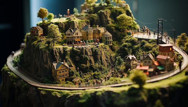 Mundo de fantasía en miniatura en pocas palabras Foto de 50 mm con cambio de inclinación