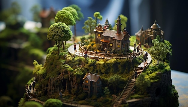 Mundo de fantasía en miniatura en pocas palabras Foto de 50 mm con cambio de inclinación